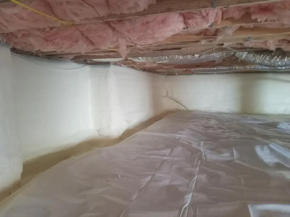 Crawl space encapsulation with closed-cell spray foam for Spray Foam Roofing Repair in East Moline